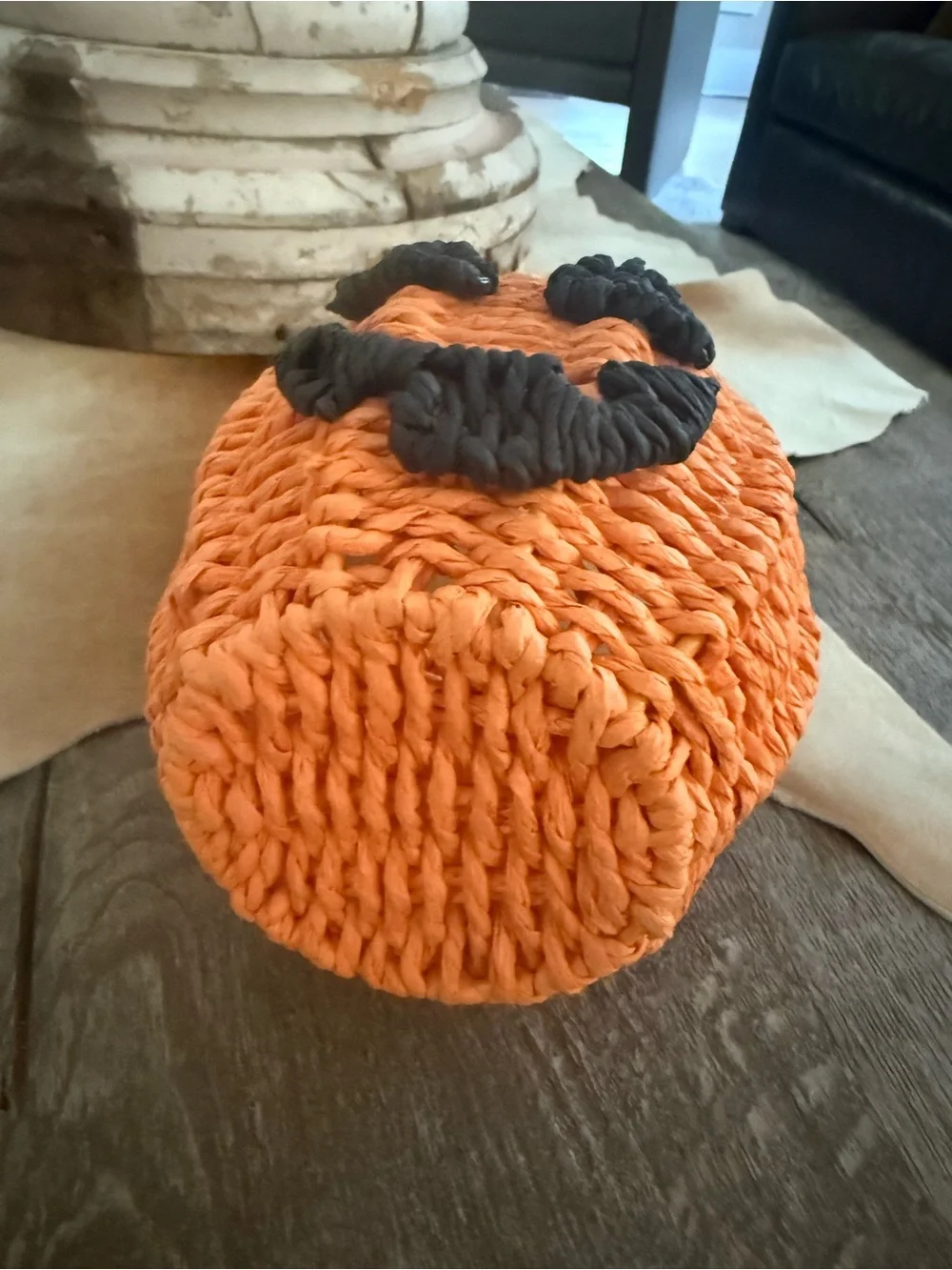 Brand NWT Handwoven Orange Pumpkin Basket